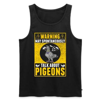 Warnung Taube Taubenzüchter Stadttaube - Männer Premium Bio Tank Top - Schwarz - Vorne - Michal (187cm)