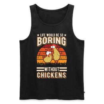 Poulet Élevage de poulet Éleveur de poulet - Débardeur bio Premium Homme - noir - Devant - AI Model Male 178 light (178cm)