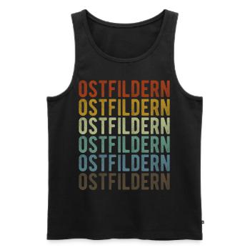 Ostfildern City Retro Vintage - Men's Premium Organic Tank Top - black - Front - Michal (187cm)