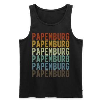 Papenburg City Retro Vintage - Men's Premium Organic Tank Top - black - Front - AI Model Male 178 light (178cm)