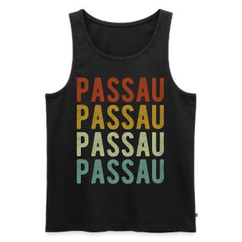 Passau City Rétro Vintage - Débardeur bio Premium Homme - noir - Devant - AI Model Male 178 light (178cm)