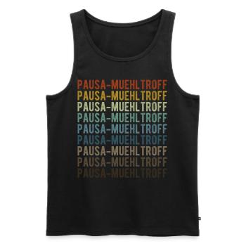 Pausa-Muehltroff City Rétro Vintage - Débardeur bio Premium Homme - noir - Devant - Michal (187cm)