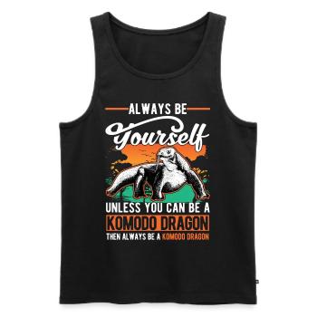 Komodowaran Komodo Dragon Waran - Männer Premium Bio Tank Top - Schwarz - Vorne - Michal (187cm)