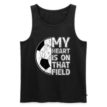 My heart is on that field - Football - Men's Premium Organic Tank Top - black - Front - Michal (187cm)