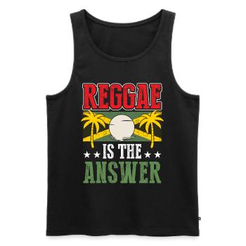 Rasta Punk Rap Rastafarian Jamaican - Men's Premium Organic Tank Top - black - Front - Michal (187cm)