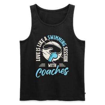 Trainer Ausbilder Coaching Schwimmen Sporttrainer - Männer Premium Bio Tank Top - Schwarz - Vorne - Michal (187cm)