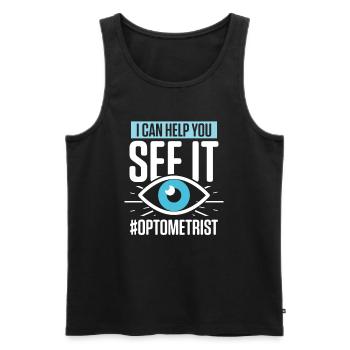 Ophthalmic Eye Test Ophthalmologist - Men's Premium Organic Tank Top - black - Front - AI Model Male 178 light (178cm)