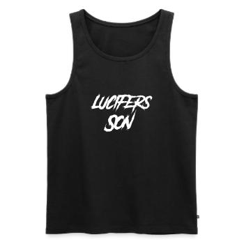 Goth Dad Lucifer's son - Men's Premium Organic Tank Top - black - Front - AI Model Male 178 light (178cm)