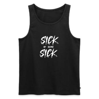 Gothic Goth Sick from Being Sick - Men's Premium Organic Tank Top - black - Front - AI Model Male 178 light (178cm)
