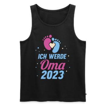 Großmutter 2023 Schwanger Werdende Oma - Männer Premium Bio Tank Top - Schwarz - Vorne - Michal (187cm)