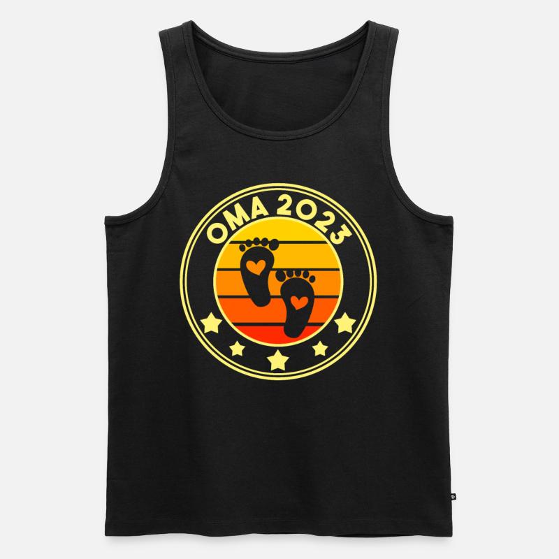 Großmutter 2023 Schwanger Werdende Oma - Männer Premium Bio Tank Top - Schwarz