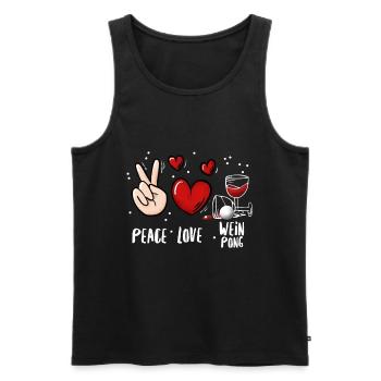 Wein Pong Trinkspiel - Männer Premium Bio Tank Top - Schwarz - Vorne - AI Model Male 178 light (178cm)