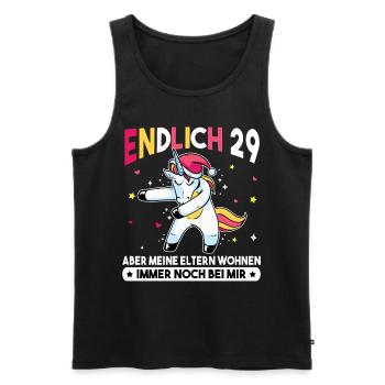 Endlich 29 Meine Eltern Wohnen immer noch bei mir - Männer Premium Bio Tank Top - Schwarz - Vorne - Michal (187cm)