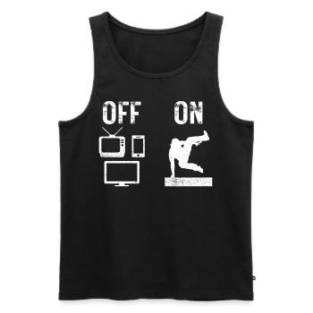 Parkour Free Running Traceur - Débardeur bio Premium Homme - noir - Devant - Michal (187cm)