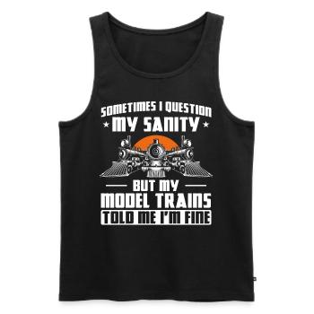 Steam Train Driver Trainspotting - Männer Premium Bio Tank Top - Schwarz - Vorne - Michal (187cm)