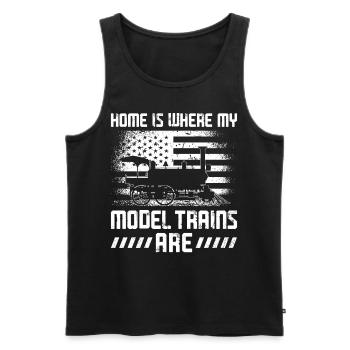 Steam Train Driver Trainspotting - Men's Premium Organic Tank Top - black - Front - Michal (187cm)