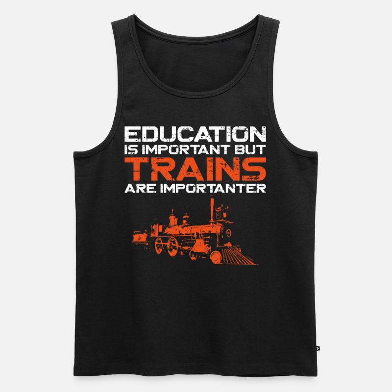 Steam Train Driver Trainspotting - Männer Premium Bio Tank Top - Schwarz