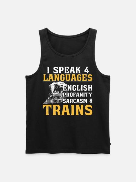 Steam Train Driver Trainspotting - Men's Premium Organic Tank Top - black