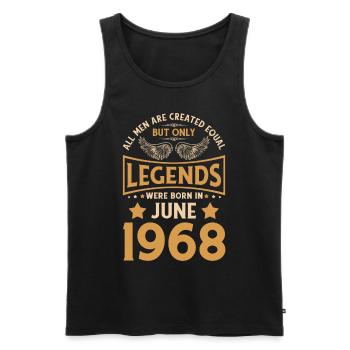 Geburtstag Die Legenden wurden im Juni 1968 gebore - Männer Premium Bio Tank Top - Schwarz - Vorne - Michal (187cm)