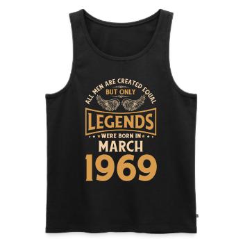 Geburtstag Die Legenden wurden im März 1969 gebore - Männer Premium Bio Tank Top - Schwarz - Vorne - Michal (187cm)