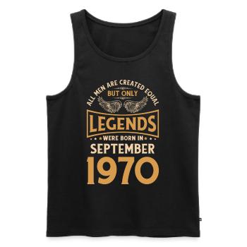Birthday The Legends were born in September 1970 g - Men's Premium Organic Tank Top - black - Front - Michal (187cm)