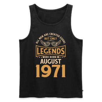 Anniversaire Les légendes ont été gebo en août 1971 - Débardeur bio Premium Homme - noir - Devant - Michal (187cm)