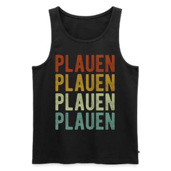 Plauen City Retro Vintage - Débardeur bio Premium Homme - noir - Devant - AI Model Male 178 light (178cm)
