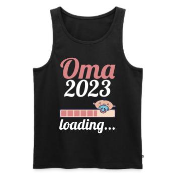 Großmutter 2023 Schwanger Werdende Oma - Männer Premium Bio Tank Top - Schwarz - Vorne - Michal (187cm)