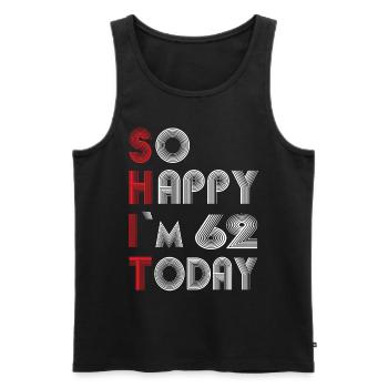 62 birthday - Men's Premium Organic Tank Top - black - Front - Michal (187cm)