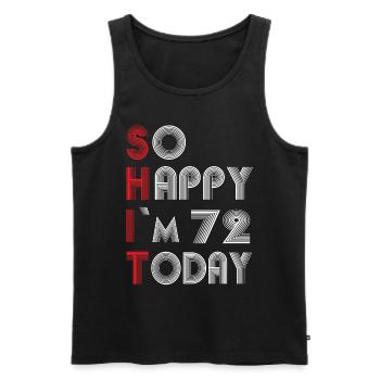 72 birthday - Men's Premium Organic Tank Top - black - Front - AI Model Male 178 light (178cm)