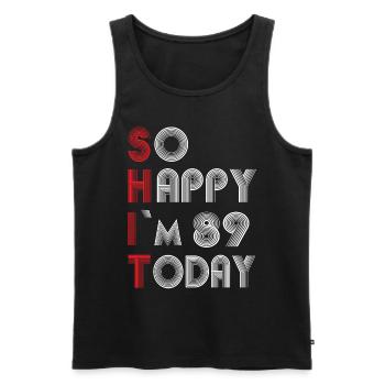 89 Geburtstag - Männer Premium Bio Tank Top - Schwarz - Vorne - AI Model Male 178 light (178cm)
