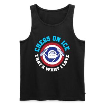 Curling - Männer Premium Bio Tank Top - Schwarz - Vorne - AI Model Male 178 light (178cm)
