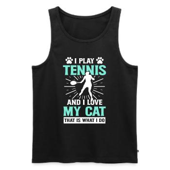Tennis Sports Game Trainer Kitten Ghost Catha - Men's Premium Organic Tank Top - black - Front - Michal (187cm)