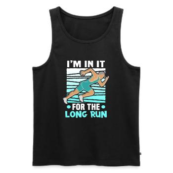 Running Marathon Runner Running - Men's Premium Organic Tank Top - black - Front - AI Model Male 178 light (178cm)