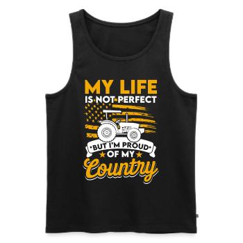 Musique country Sud-Ouest - Débardeur bio Premium Homme - noir - Devant - Michal (187cm)
