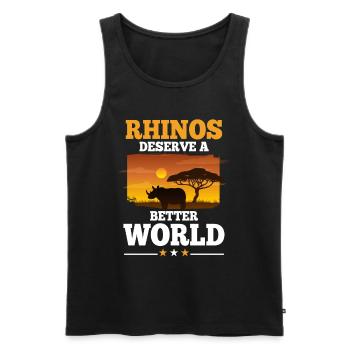 Nashorn Rechte Rhinozeros Wildlife Zoo - Männer Premium Bio Tank Top - Schwarz - Vorne - Michal (187cm)