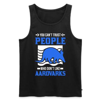 Erdferkel Geschenk Aardvark - Männer Premium Bio Tank Top - Schwarz - Vorne - AI Model Male 178 light (178cm)