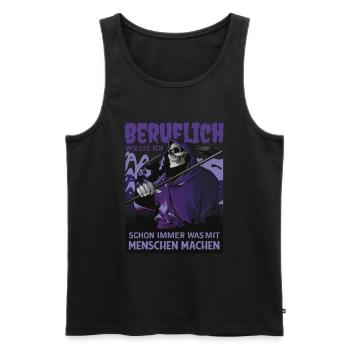 Spruch - Beruflich wollte ich schon immer was mit - Männer Premium Bio Tank Top - Schwarz - Vorne - AI Model Male 178 light (178cm)