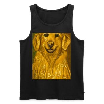 Golden Retriever Portrait Gustav Klimt Style Hund - Männer Premium Bio Tank Top - Schwarz - Vorne - AI Model Male 178 light (178cm)