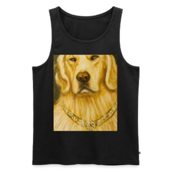 Golden Retriever Portrait Gustav Klimt Style Hund - Männer Premium Bio Tank Top - Schwarz - Vorne - AI Model Male 178 light (178cm)