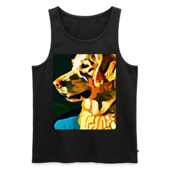 Golden Retriever Portrait Cubisme Chien - Débardeur bio Premium Homme - noir - Devant - AI Model Male 178 light (178cm)