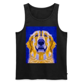 Golden Retriever Portrait Cubisme Chien - Débardeur bio Premium Homme - noir - Devant - AI Model Male 178 light (178cm)