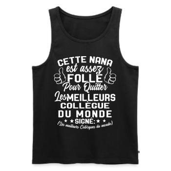 Collègue Nana meilleure collègue du monde - Débardeur bio Premium Homme - noir - Devant - Michal (187cm)