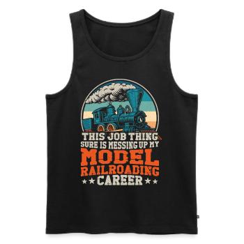 Steam Train Driver Trainspotting - Männer Premium Bio Tank Top - Schwarz - Vorne - Michal (187cm)