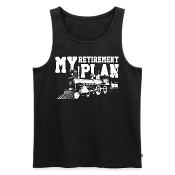 Steam Train Driver Trainspotting - Men's Premium Organic Tank Top - black - Front - Michal (187cm)