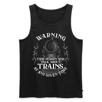Steam Train Driver Trainspotting - Männer Premium Bio Tank Top - Schwarz - Vorne - AI Model Male 178 light (178cm)