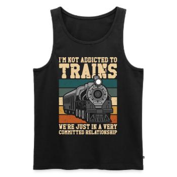 Steam Train Driver Trainspotting - Männer Premium Bio Tank Top - Schwarz - Vorne - Michal (187cm)