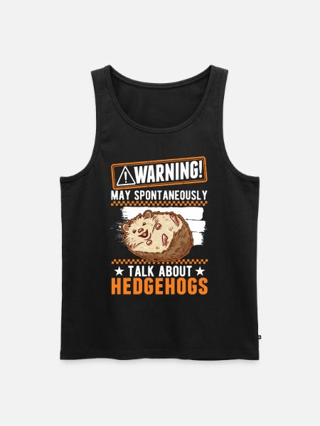 Warnung Igel Stacheligel - Männer Premium Bio Tank Top - Schwarz