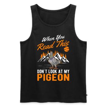 Pigeon Cadeau Pigeon Colombier Plus Chic Pigeon Voyageur - Débardeur bio Premium Homme - noir - Devant - Michal (187cm)