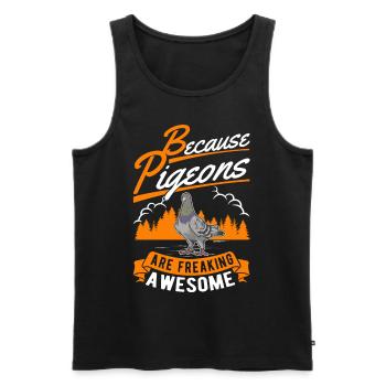 Because Pigeons are freaking awesome Taube - Men's Premium Organic Tank Top - black - Front - Michal (187cm)